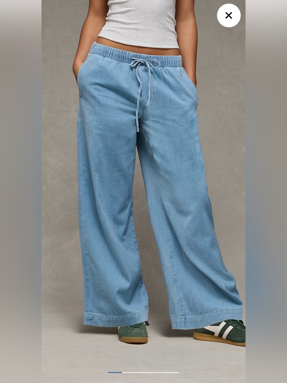 AE Cozy Dreamy Drape Low-Rise Ultra Wide-Leg Jean size L